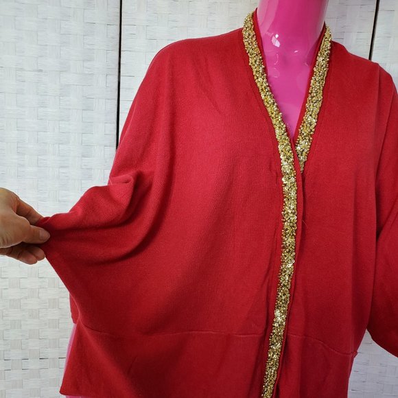 Lara Knit Reformed Red Cardigan - Picture 3 of 6